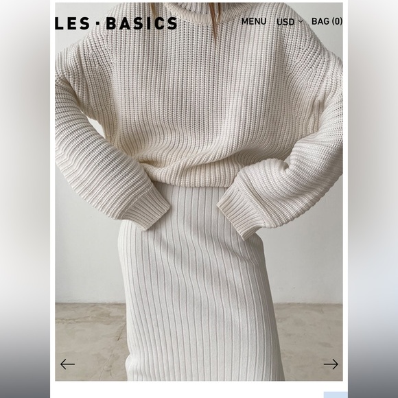 Les Basics Chunky Knit Fred Bone Sweater - Picture 7 of 9